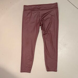 Athleta Mauve Elation Shimmer Shine Tight 7/8